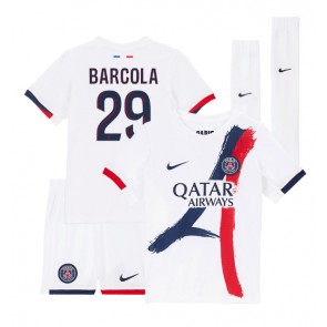 Paris Saint-Germain Bradley Barcola #29 Gostujuci Dres za Dječji 2024-25 Kratak Rukavima (+ kratke hlače)